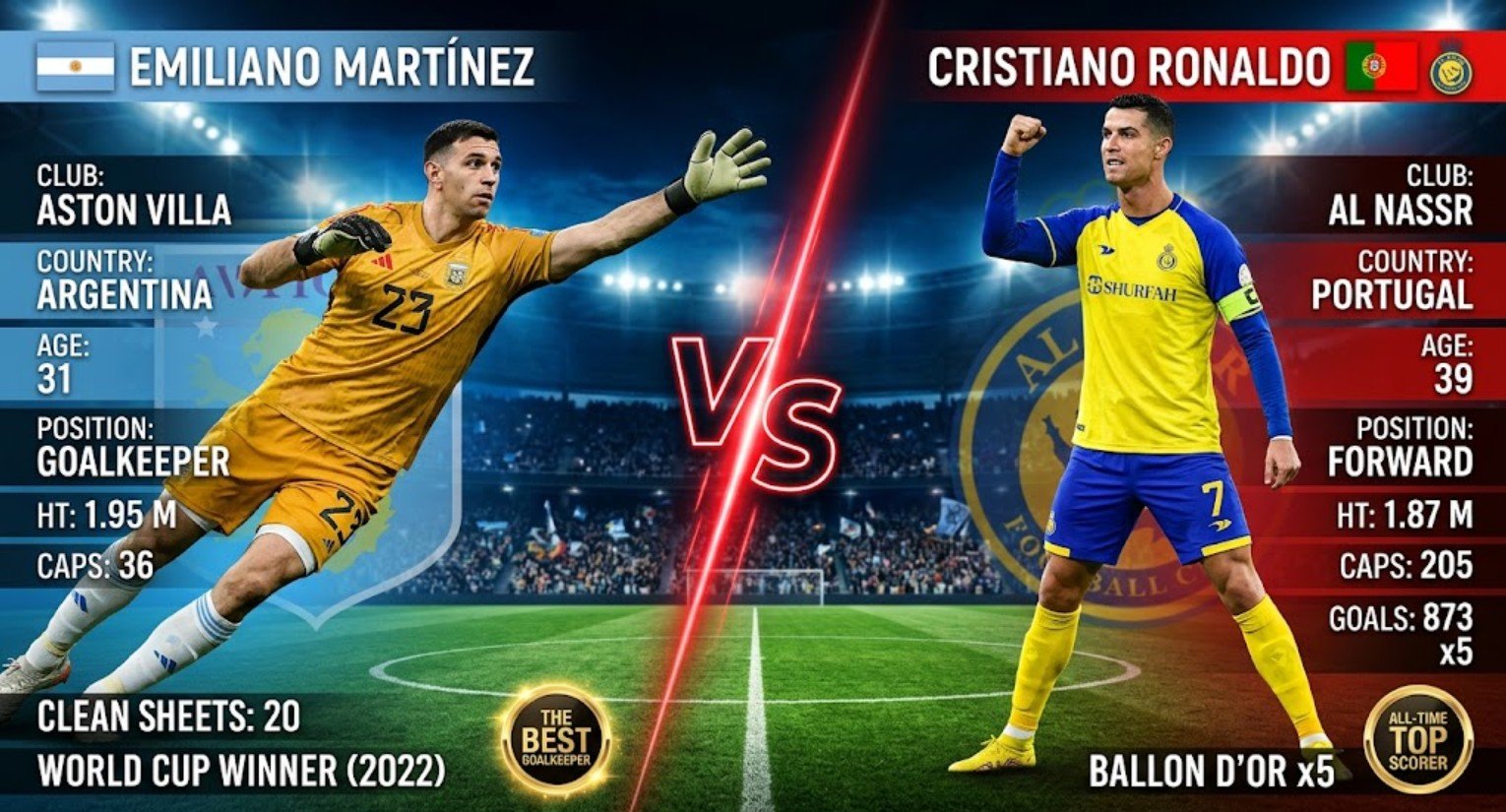 Emiliano Martínez vs Cristiano Ronaldo